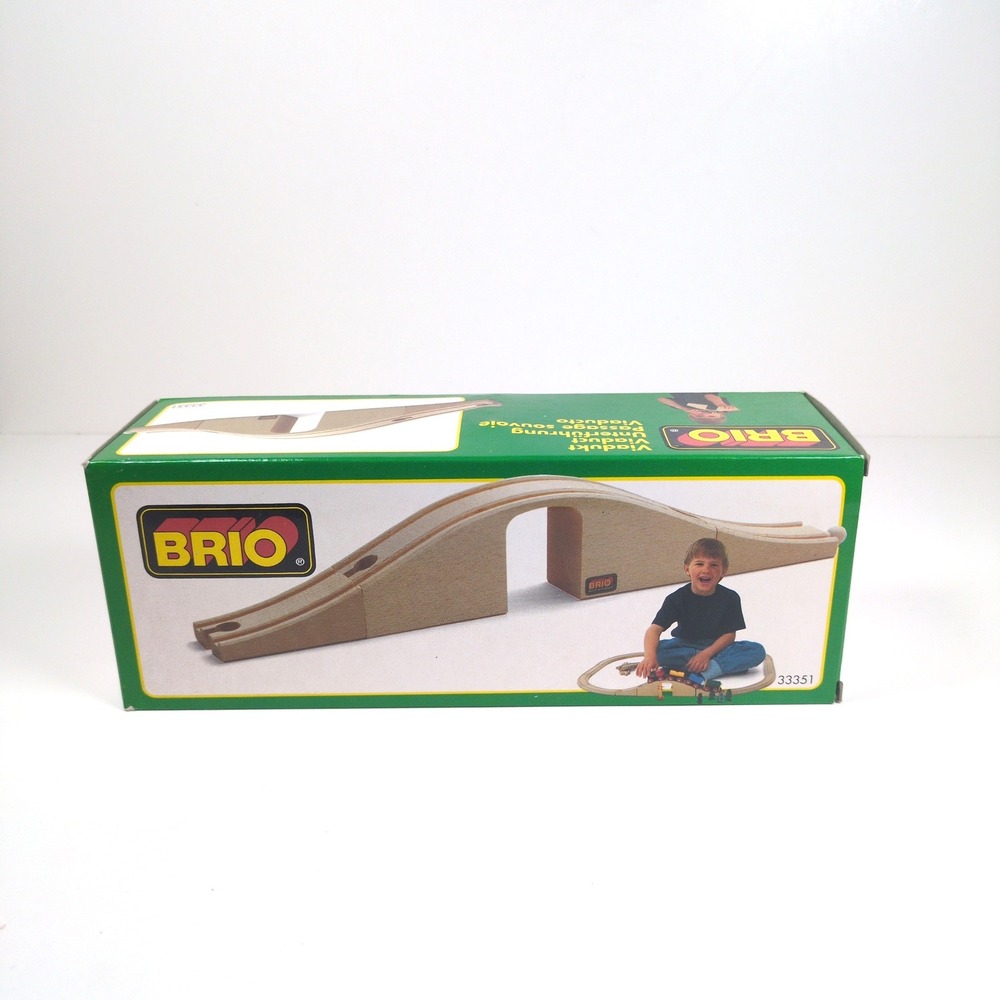 Vtg 90s BRIO Railway Viaduct Train Bridge Wood 33351 Set Accessory New Box
